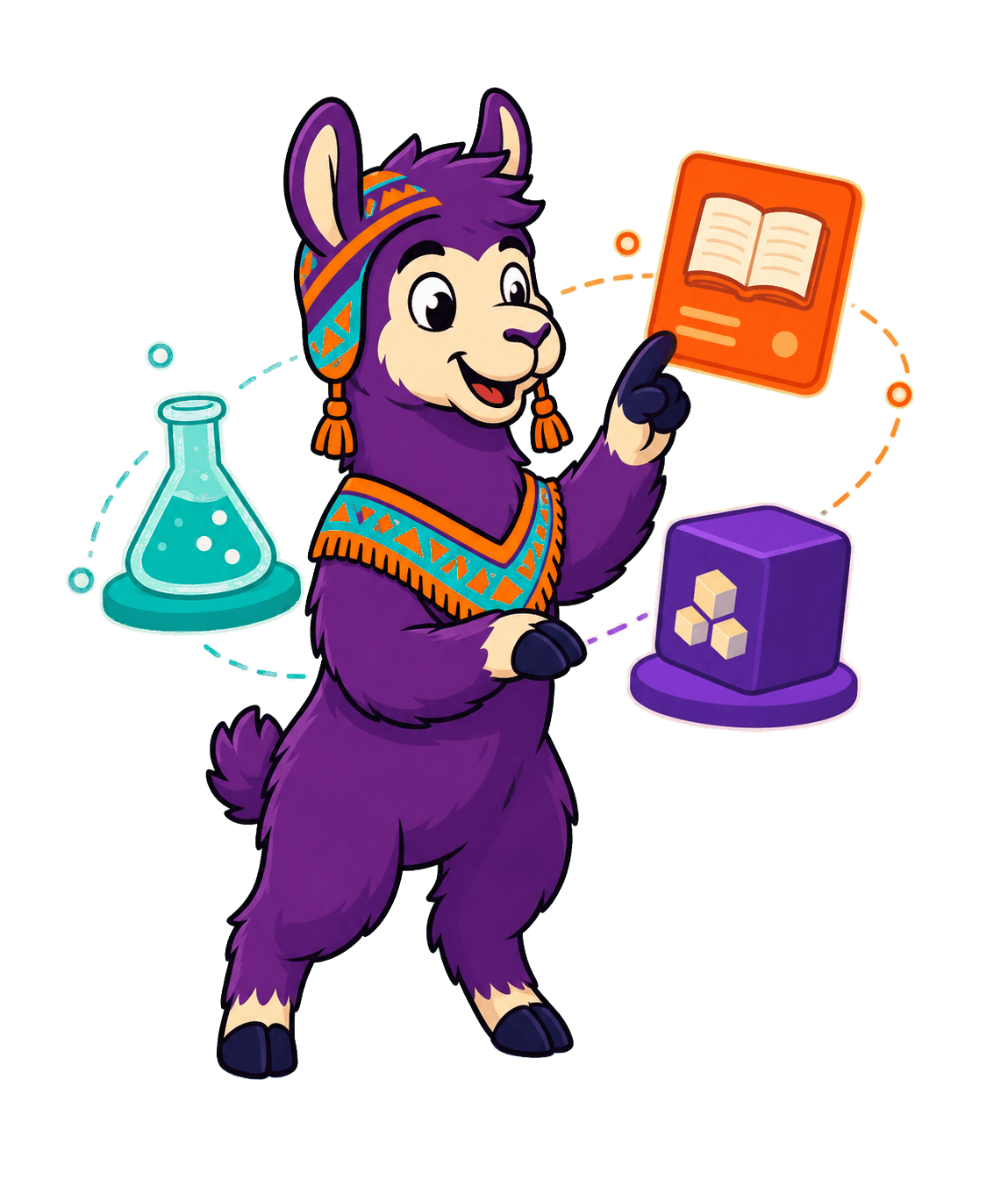 Mascota de pachatech conectando Cursos y Software